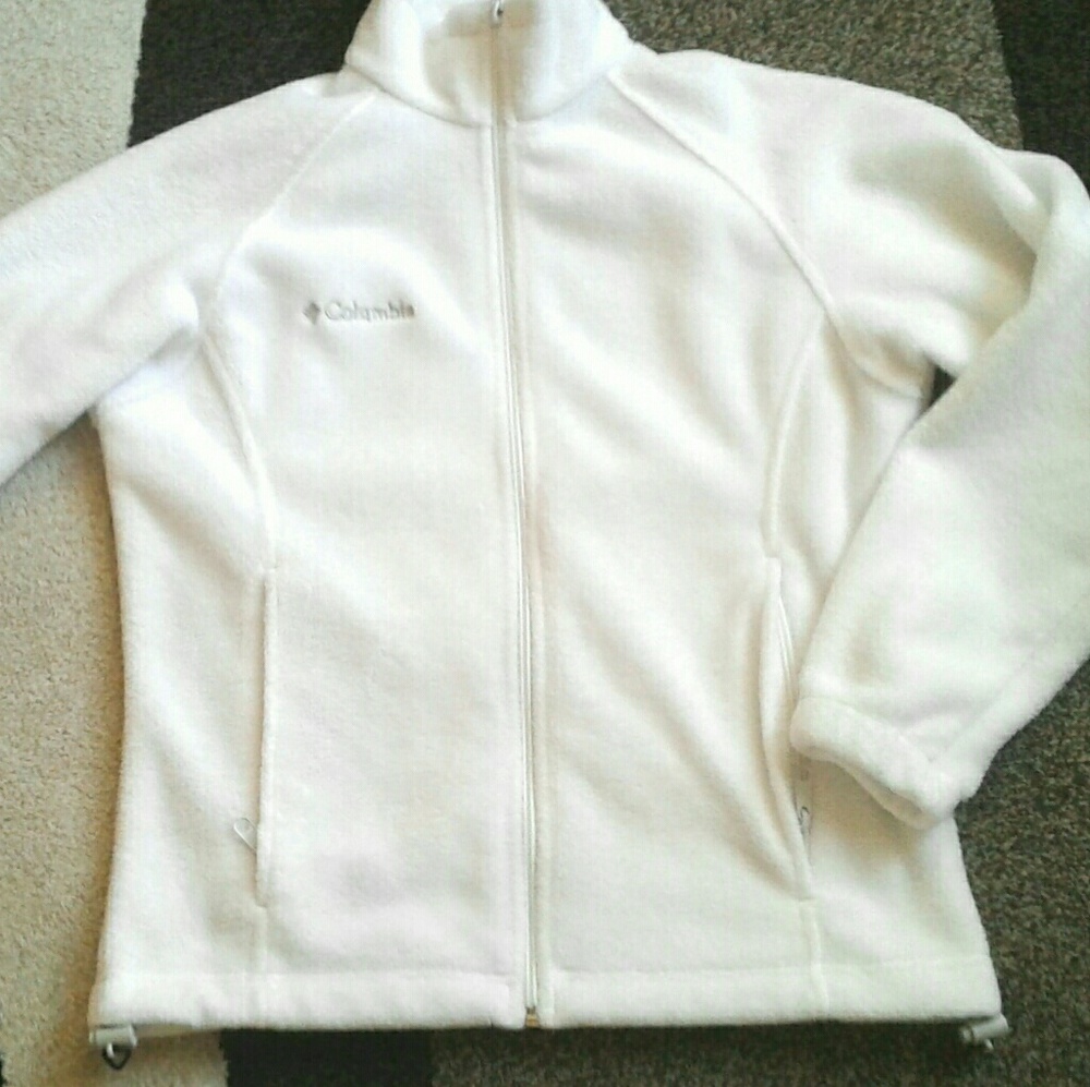 Columbia white fleece zip up sz xs